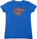 Womens Distressed Logo Superman Shirt product image 1
