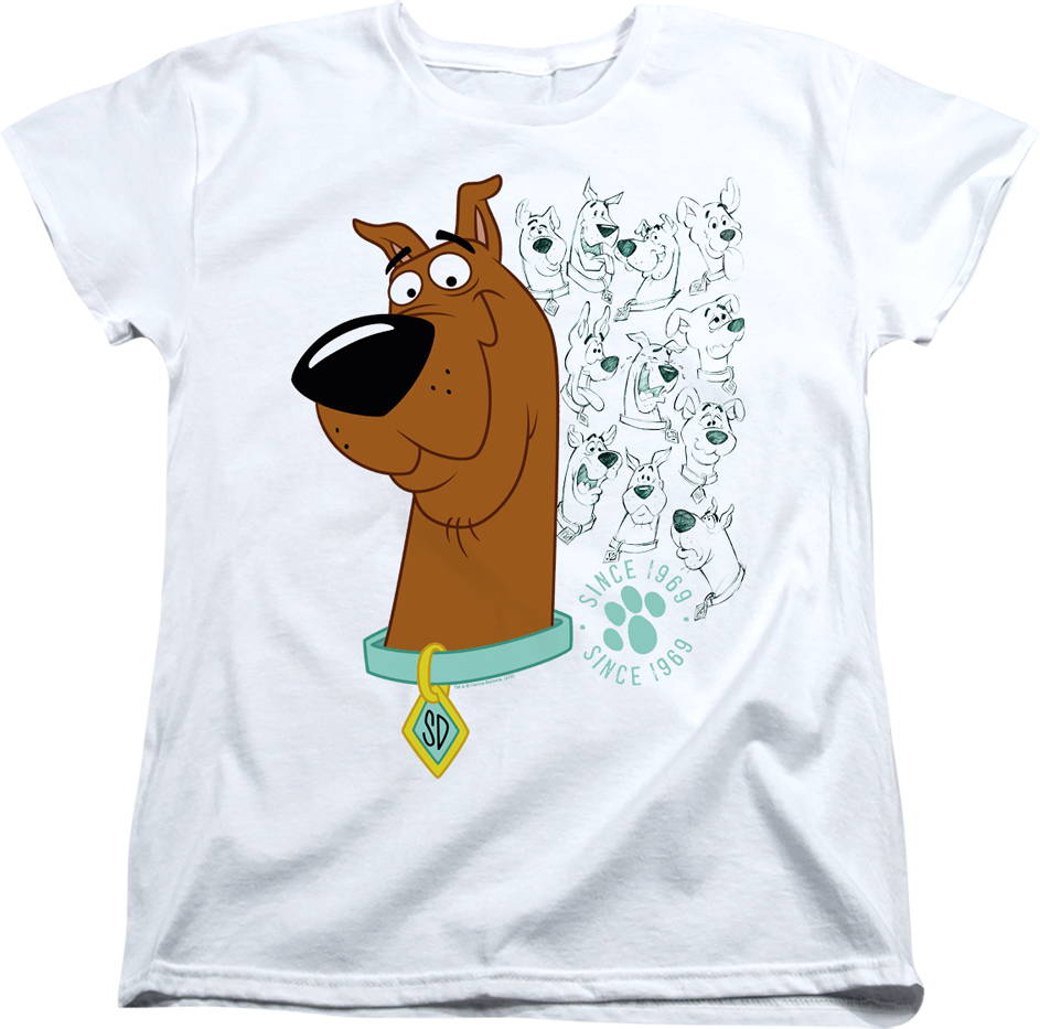 Womens Evolution Of Scooby-Doo Shirt product image 1