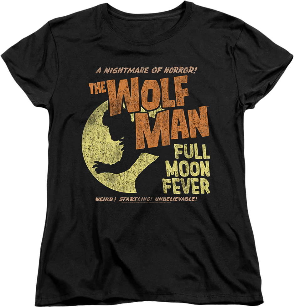 Womens Full Moon Fever Wolf Man Shirt product image 1