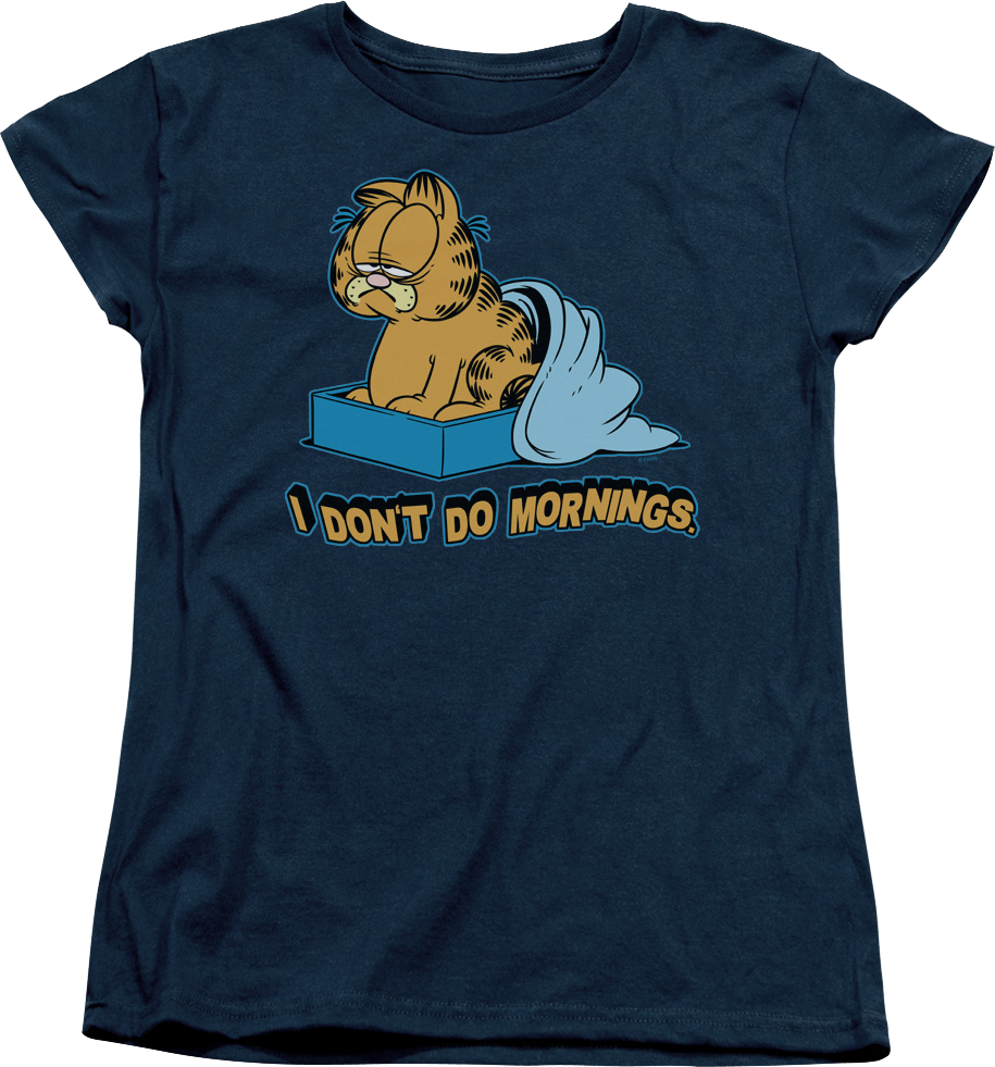 Womens I Don't Do Mornings Garfield Shirt product image 1