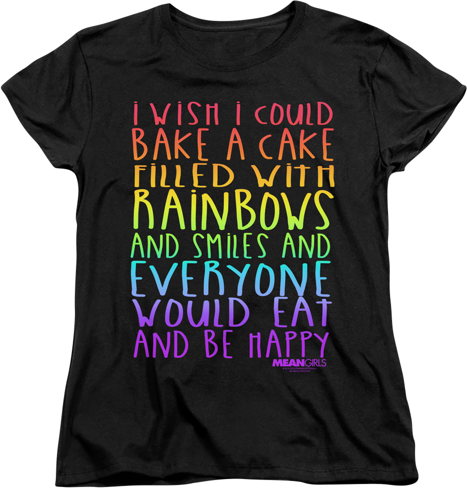 Womens Mean Girls Cake Filled With Rainbows Shirt product image 1