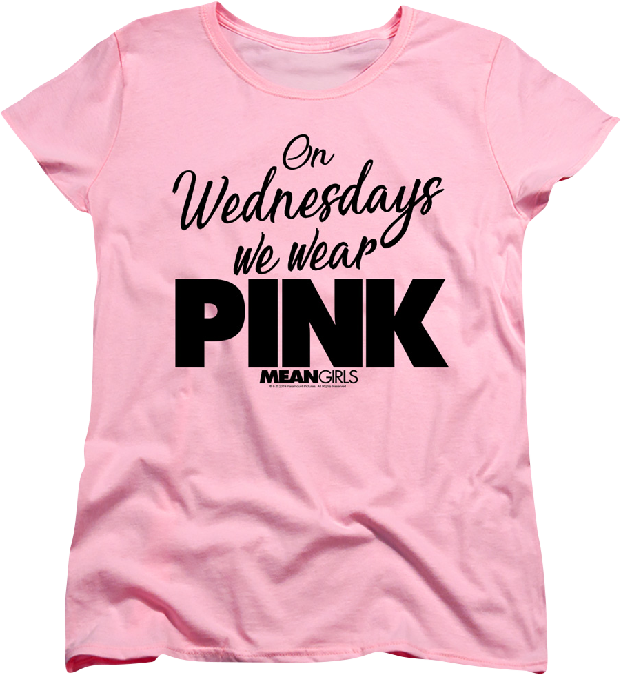 Womens Mean Girls On Wednesdays We Wear Pink Shirt product image 1