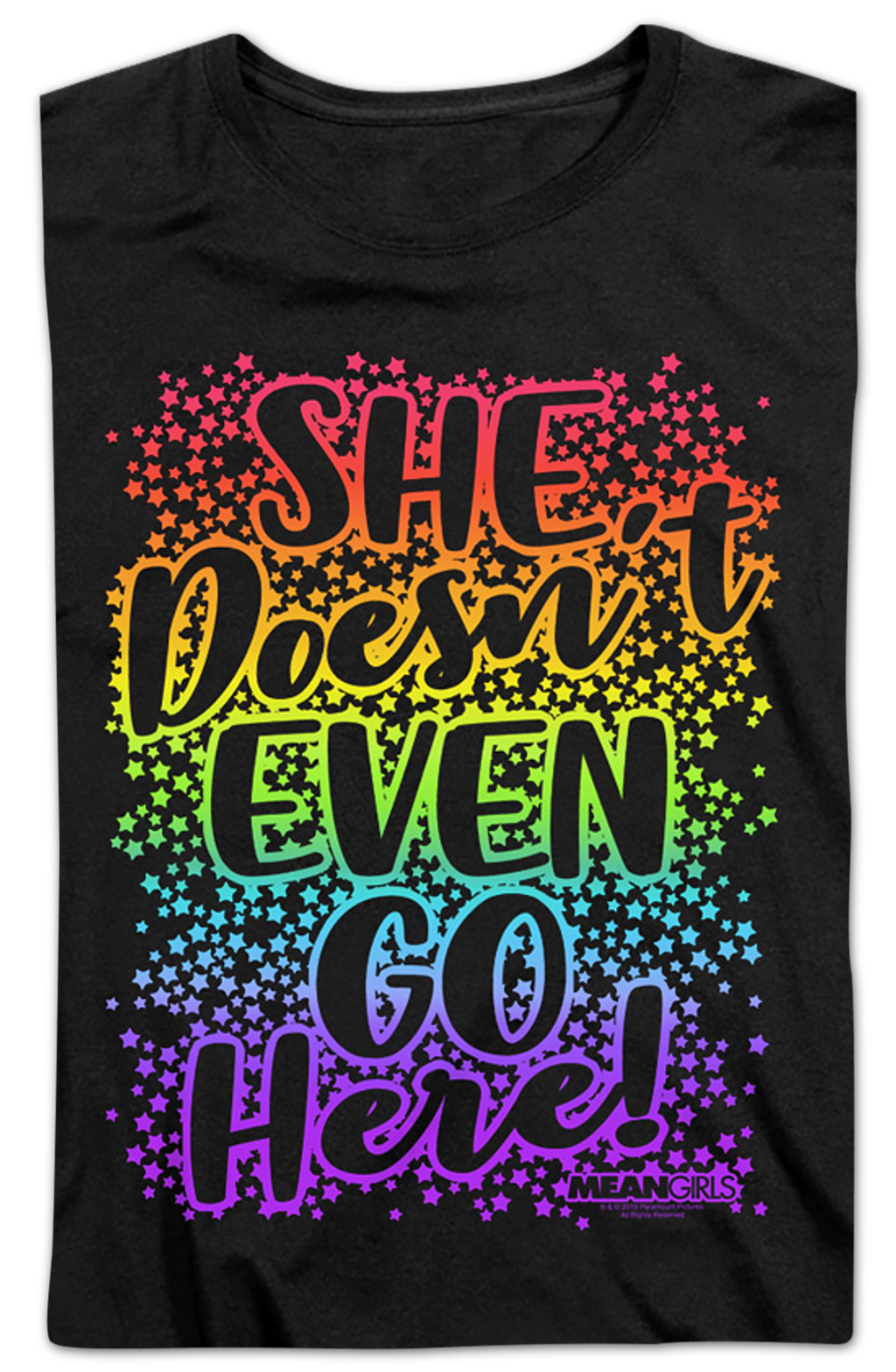 Womens Mean Girls She Doesn't Even Go Here Shirt product image 2