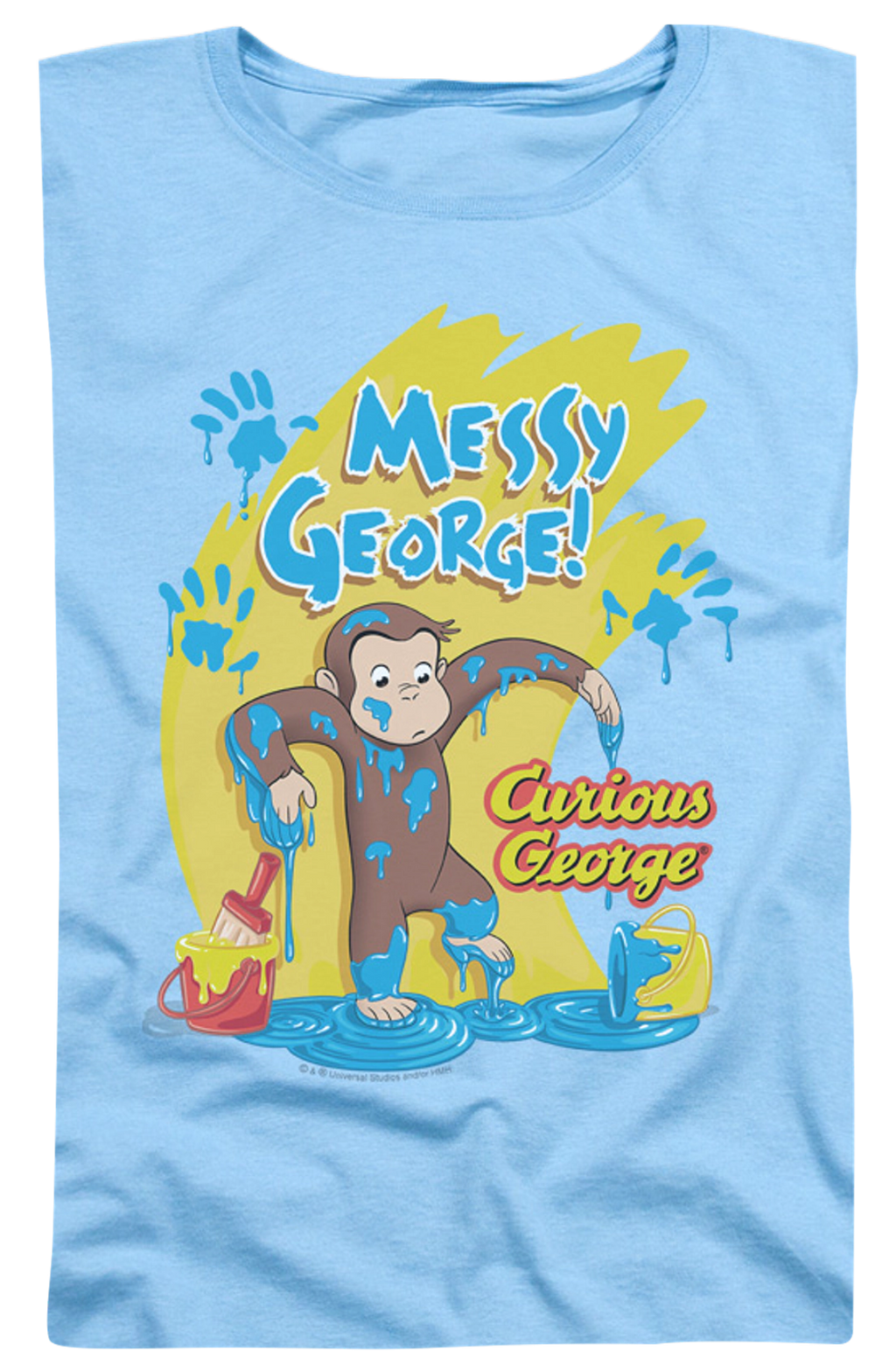 Womens Messy Curious George Shirt product image 2