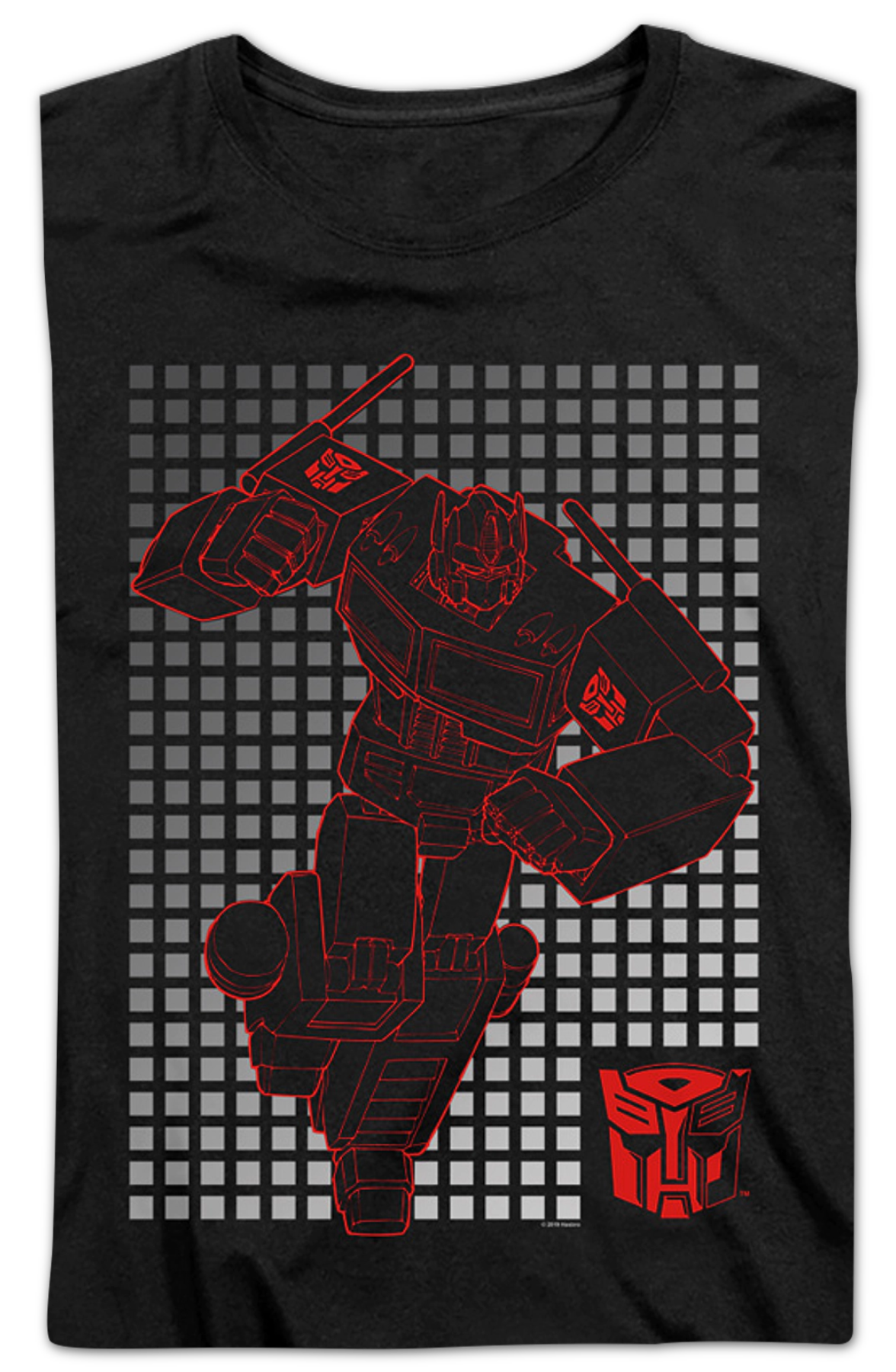 Womens Optimus Prime Grid Transformers Shirt product image 2