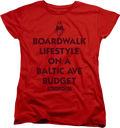 Womens Red Boardwalk Lifestyle Monopoly Shirt product image 1