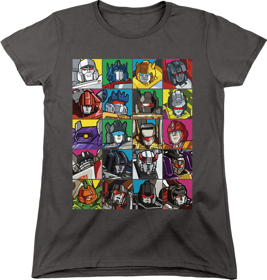 Womens Robot Collage Transformers Shirt product image 1
