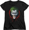 Womens The Joker Dripping Blood DC Comics Shirt product image 1