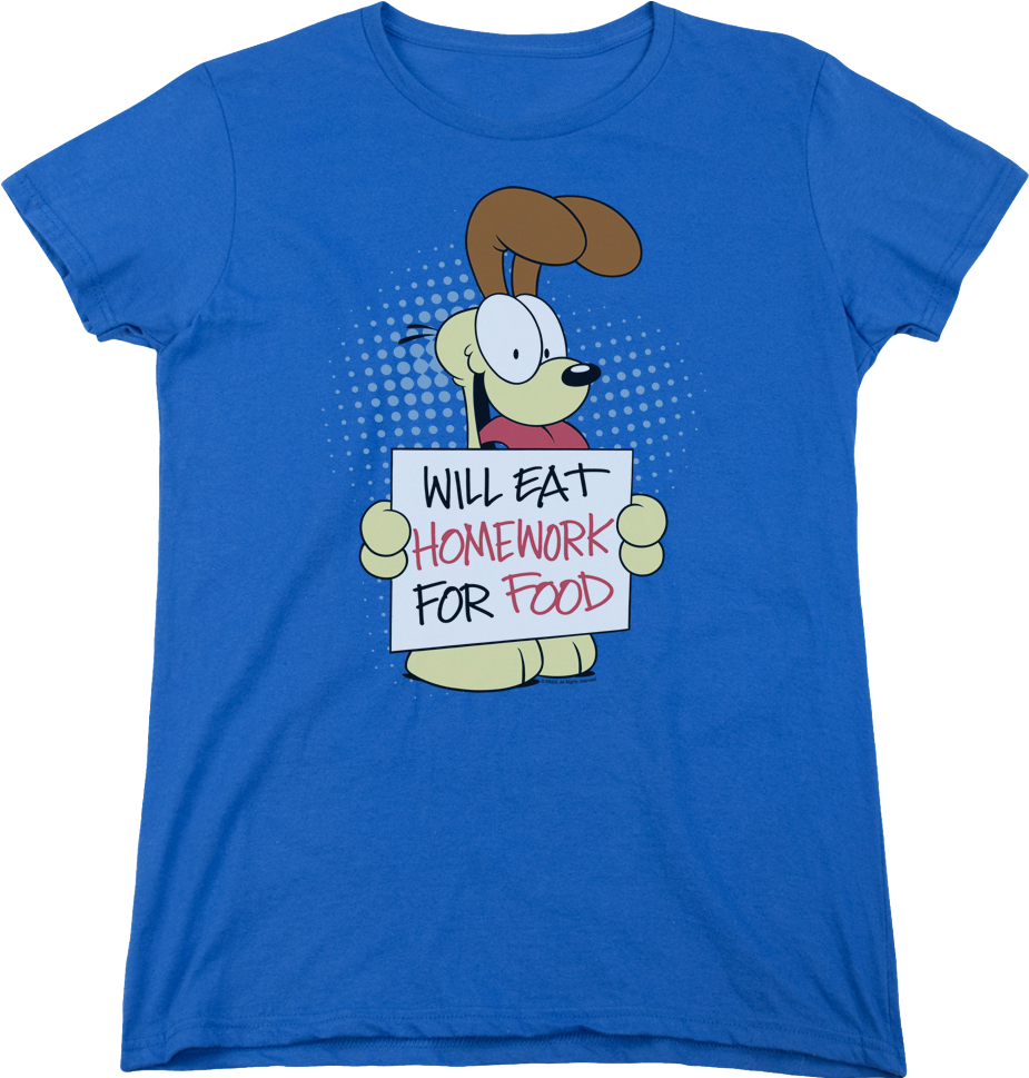 Womens Will Eat Homework Garfield Shirt product image 1