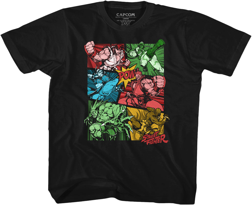 Youth Comic Book Action Street Fighter Shirt product image 1