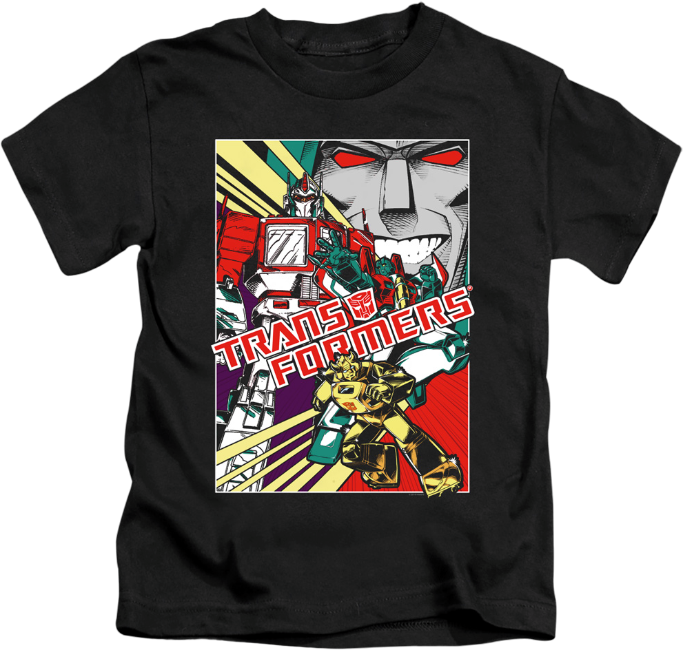 Youth Comic Poster Transformers Shirt