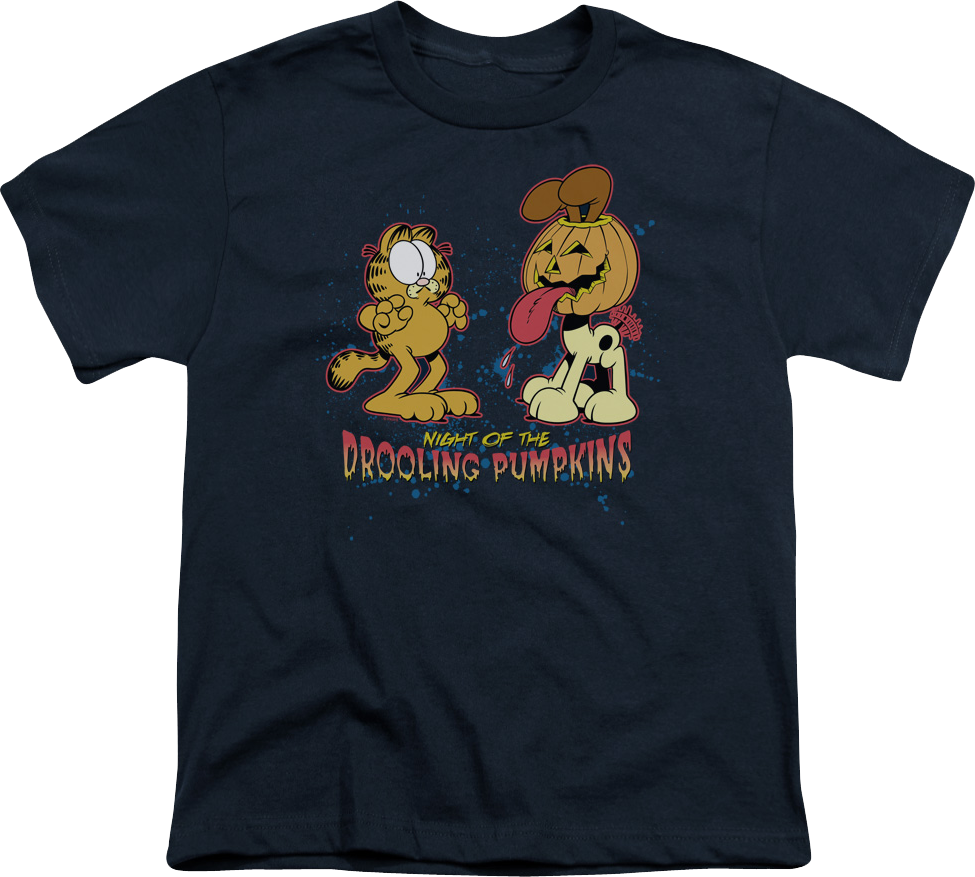 Youth Night Of The Drooling Pumpkins Garfield Shirt product image 1