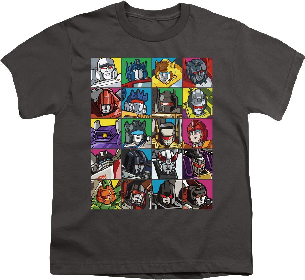 Youth Robot Collage Transformers Shirt product image 1