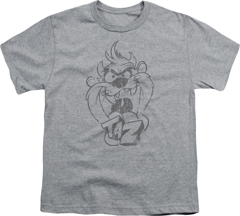 Youth Taz Sketch Looney Tunes Shirt product image 1